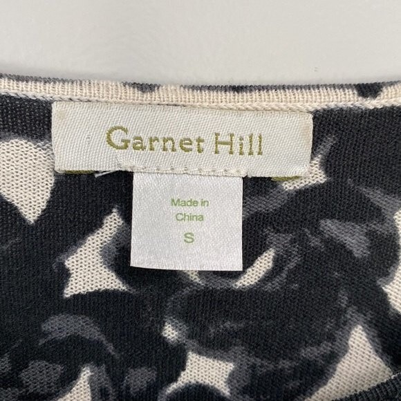 Garnet Hill Silk Cotton Short Sleeve Knit Geo Printed Mini Dress Lightweight - Picture 5 of 11